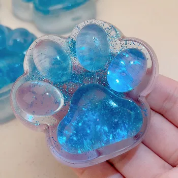 Cute Kawaii Cat Paw Squishy Toy Handmade Silicone Slow Rebound Stress Relief Fidget Soft Pinch Squeeze Toy for Kids Adults Gifts