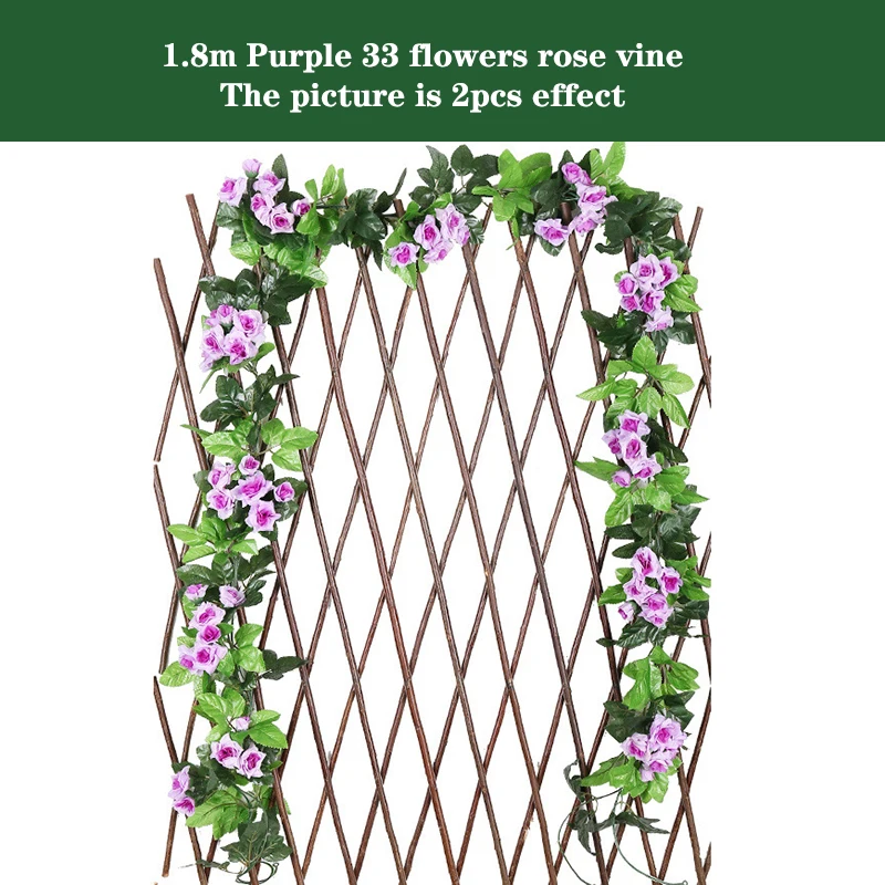 Silk Artificial Rose Vine Hanging Garland for Elegant Wall and Home Decoration