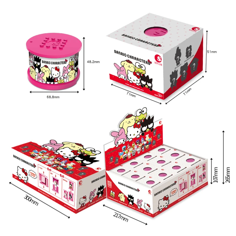 Hello Kitty 45th Anniversary Edition Sanrio Gacha Anime Figure Doll Capsule Toys Insert Building Block Gifts Sell One Randomly