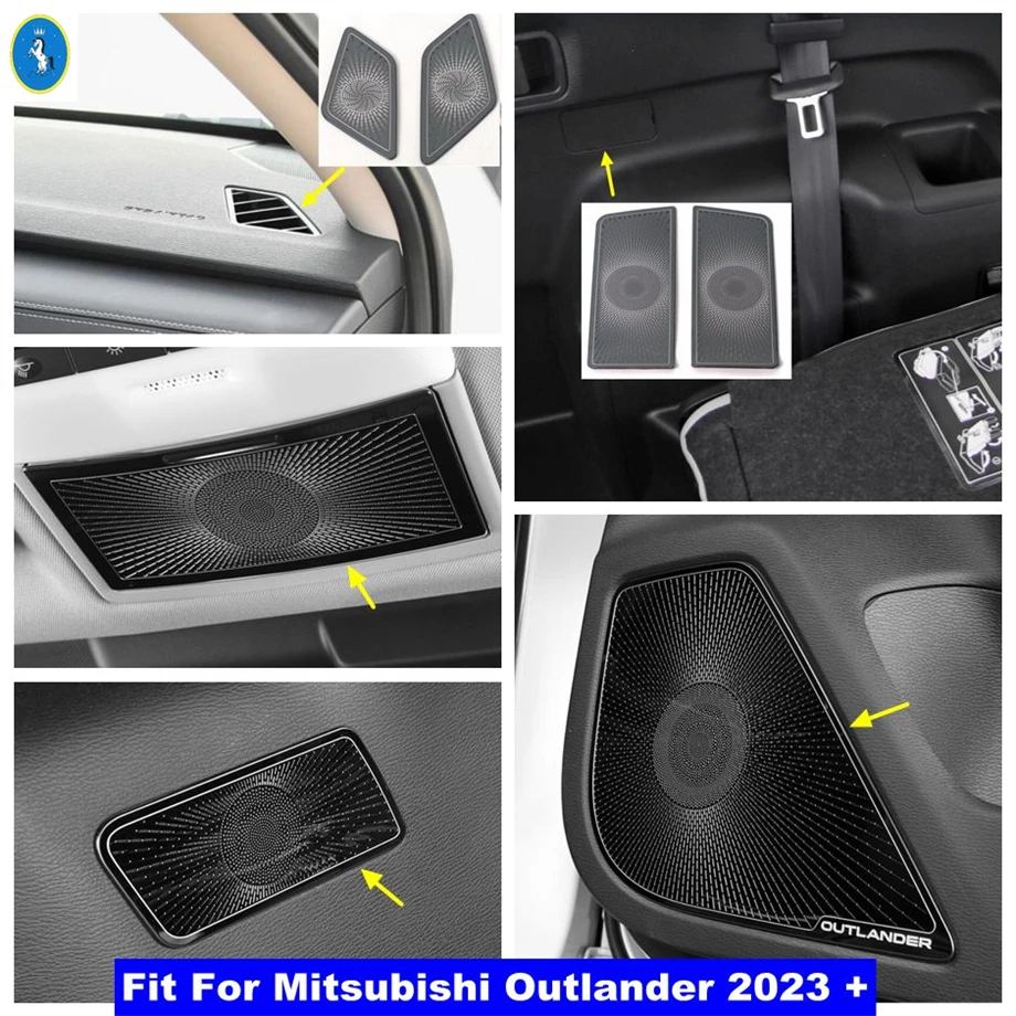 

Door Speaker Front Rear Air Outlet Vent Reading Lights Cover Trim For Mitsubishi Outlander 2023 2024 Black Interior Accessories