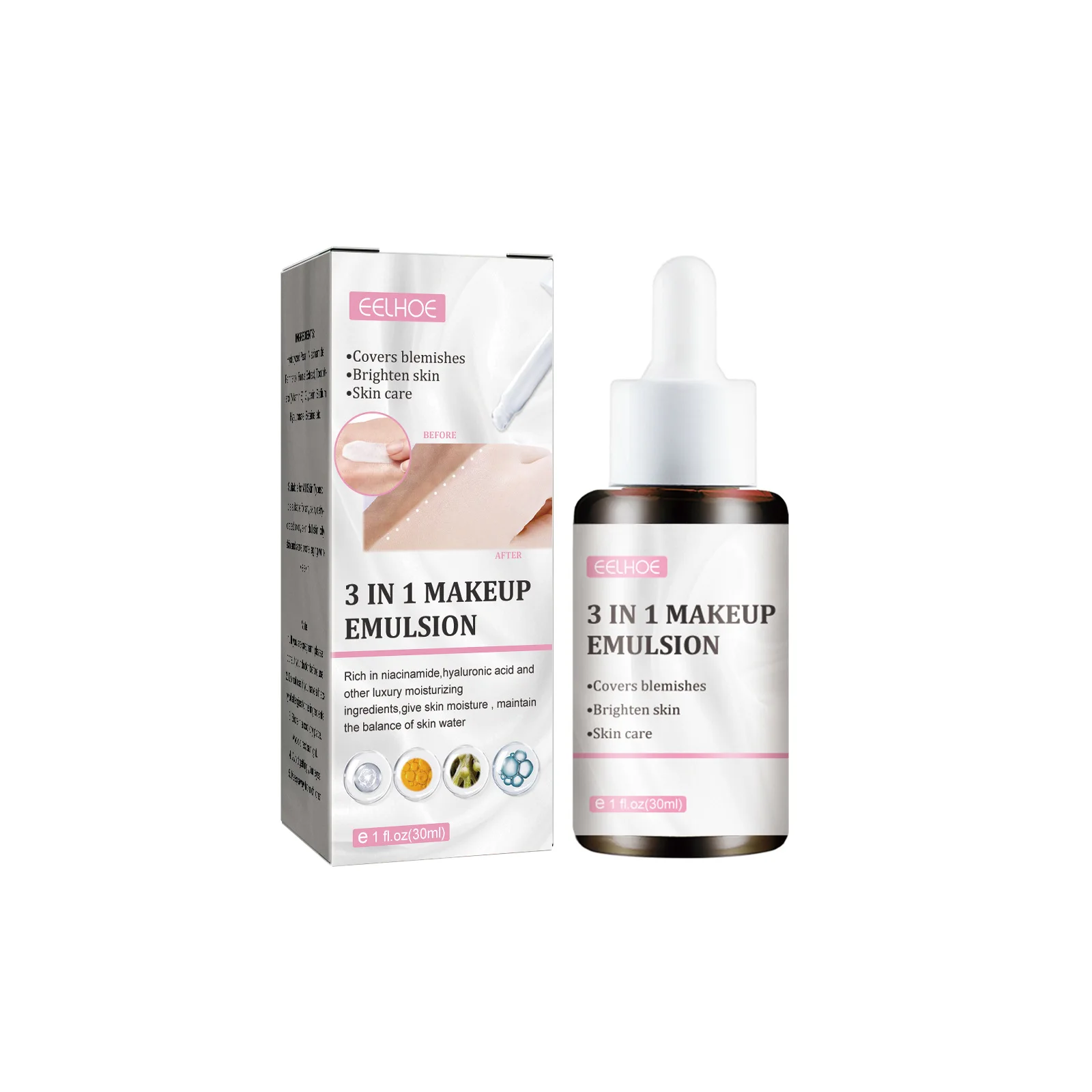 EELHOE Foundation Cream Makeup Face Lasting Concealer Brighten Skin Cover Dark Circles Freckle Instant Whitening Cream for Face 2