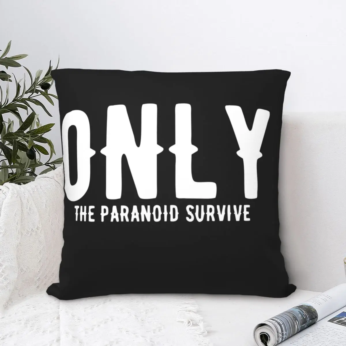 

Only The Paranoid Survive Square Pillowcase Polyester Pillow Cover Velvet Cushion Zip Decorative Comfort Throw Pillow For Home
