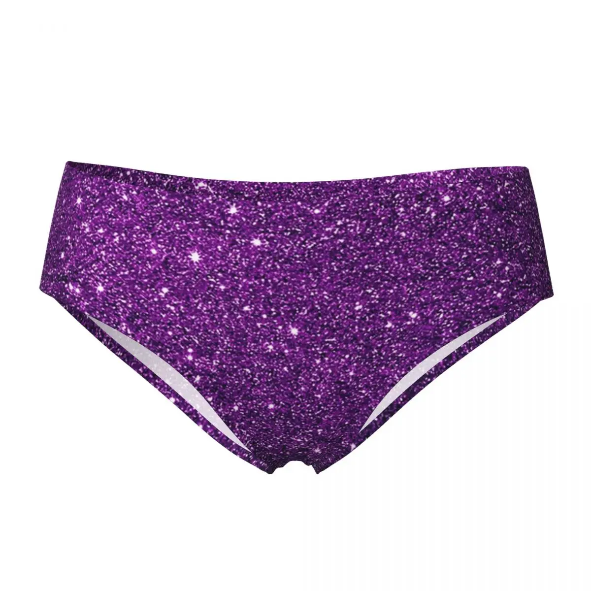 Custom Gradient Purple Glitter Pattern Panties Briefs Women's Comfort Briefs Underwear Breathable Female Underpants