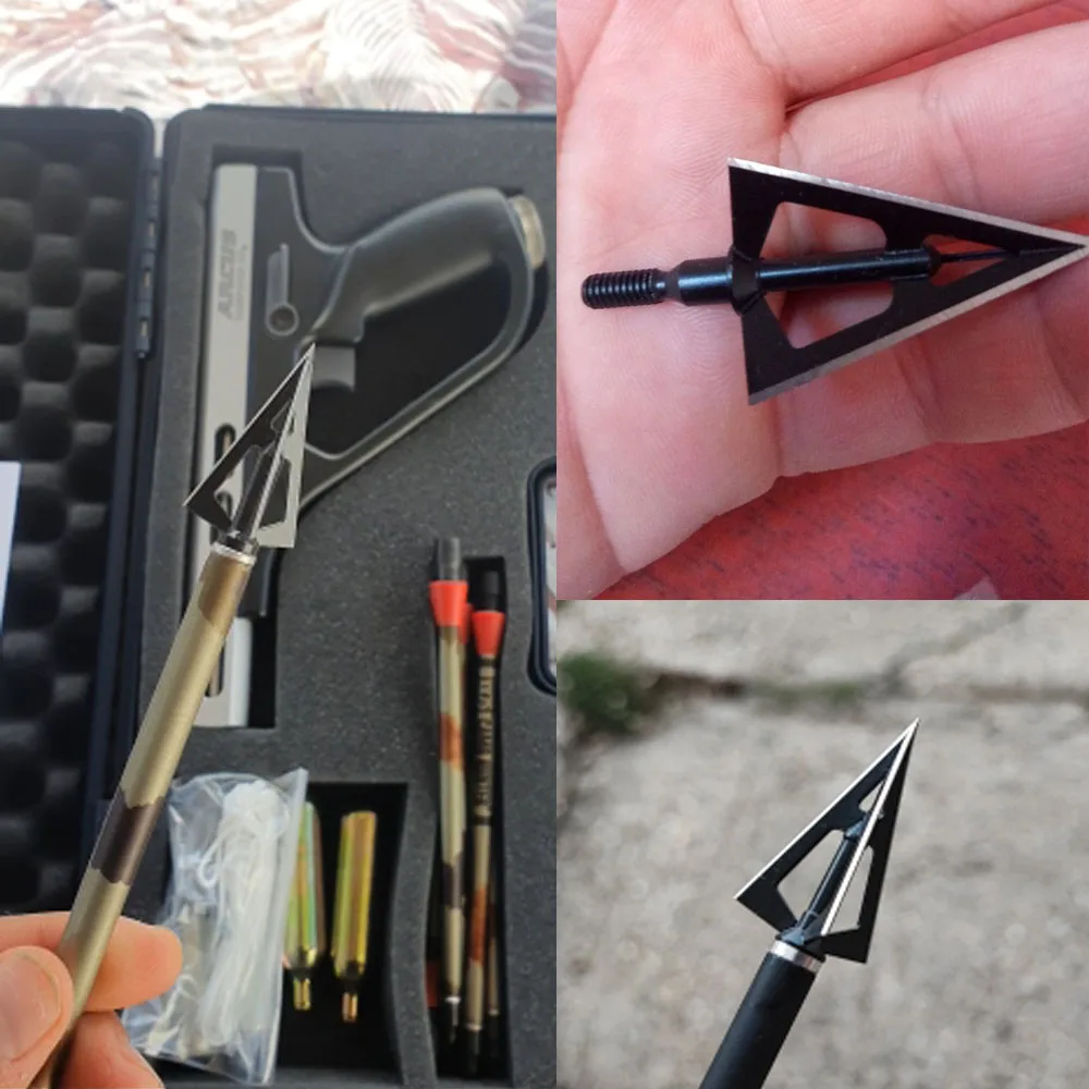 100 grain 3 Sharp Blades Arrowhead Widow Stainless Steel Arrow Tip for Bow and Arrow Archery Hunting Shooting