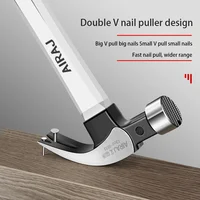 AIRAJ Claw Hammer Stainless Steel Long Handle Double Nail Groove Hammer Labor-Saving Anti-Skid Multifunctional Manual Tool 1