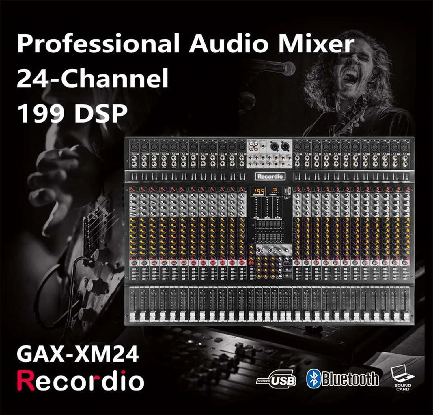 GAX-XM24 Recordio Professional 24-channels USB Audio Mixer With
