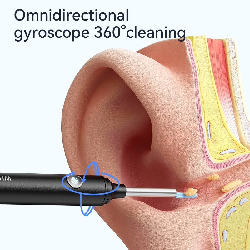 전자 귀 청소기 와이파이 귀 내시경 귀지 제거 도구 800만 화소 실리콘 방수 스마트 비주얼 귀 청소기 (카메라 포함)