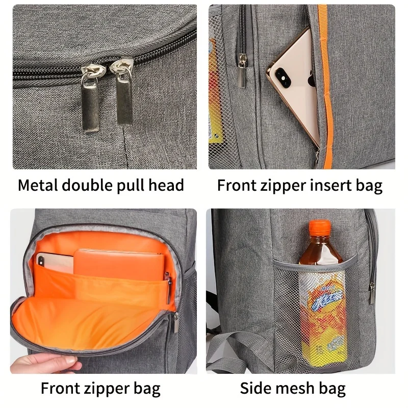 Backpack with large capacity insulation layer, suitable for outdoor camping and picnicking