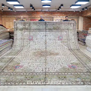 14'x20' Handknotted Silk Rug Luxury Oversized Oriental Home Office Carpet (TJ446A)