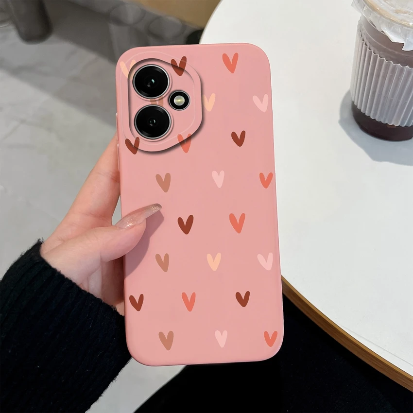 Fashionable Cool Girl Pattern Shockproof Phone Case with Smooth Liquid Silicone and Screen Protector