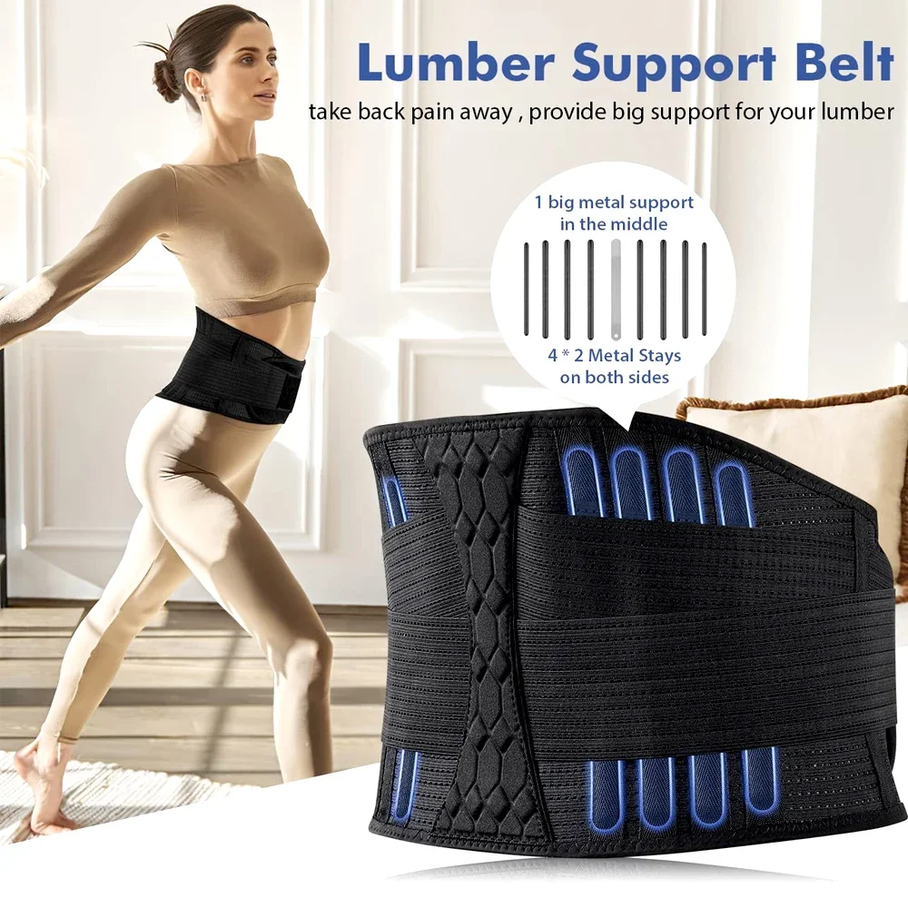 Adjustable Back Lumbar Support Belt Lower Back Brace for Lifting, Herniated  Disc, Sciatica, Pain Relief, Breathable Lumbar Brace