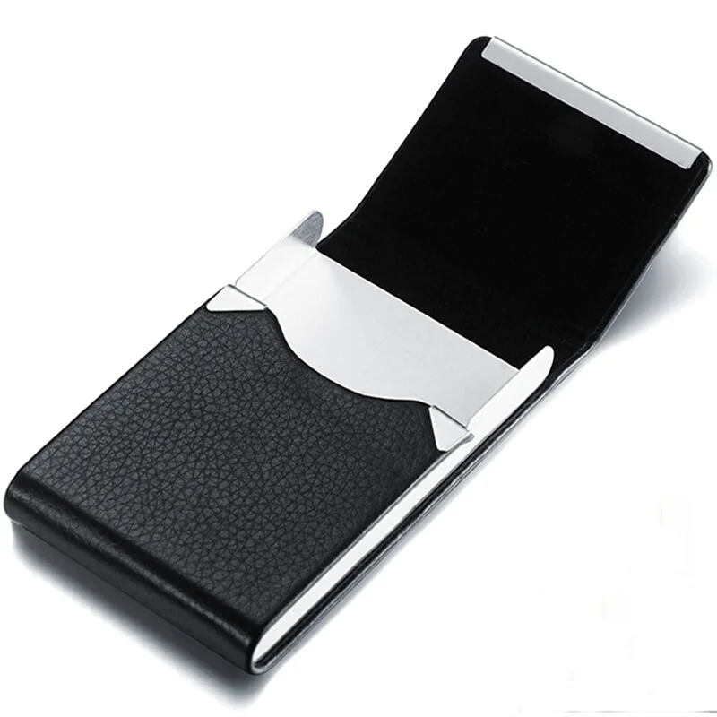 TRIXES Porte-cartes de visites et portefeuille en aluminium argenté 