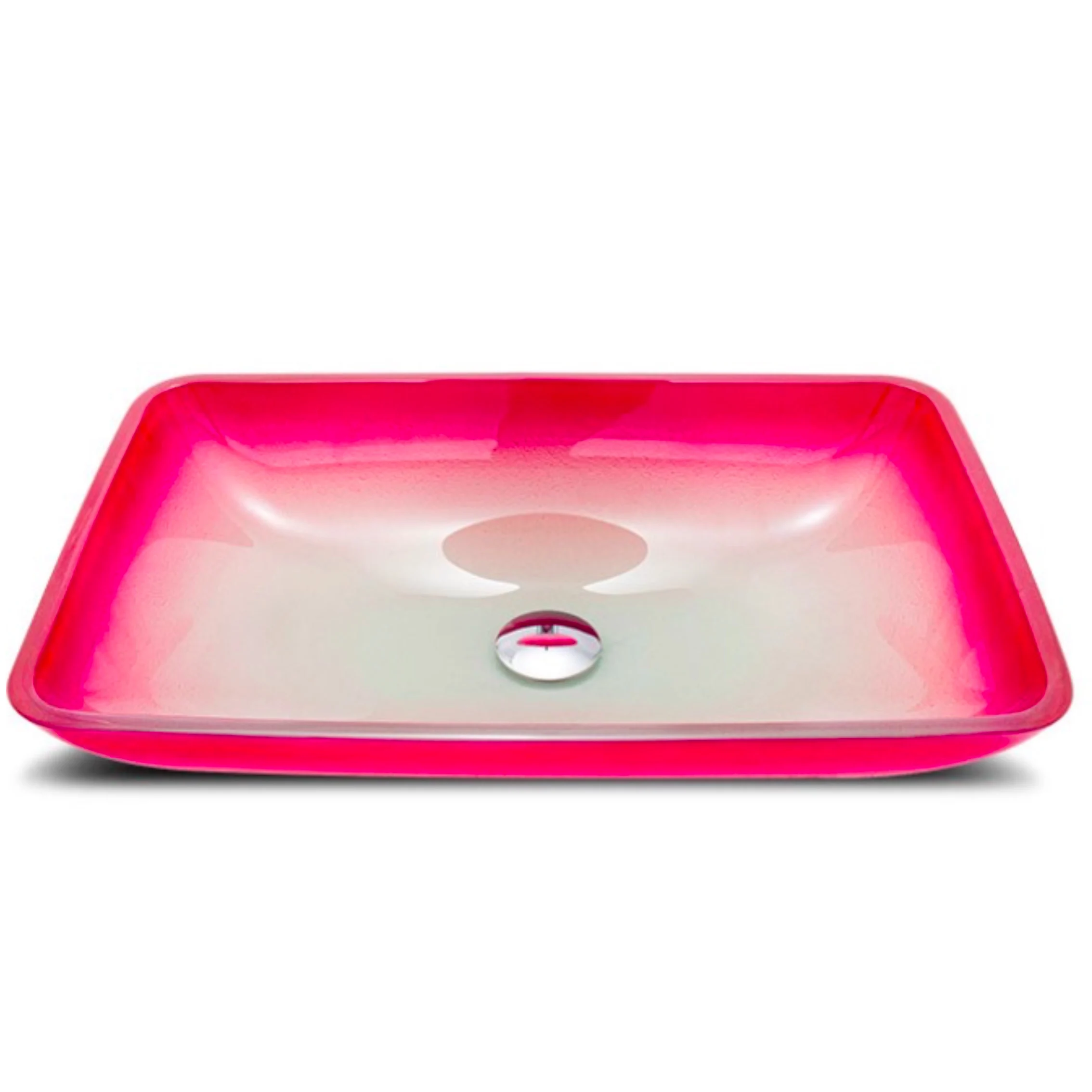 

Tempered Glass Wash Basin Art Counter Sink Pink Above Washing Basin L570*W370*H110