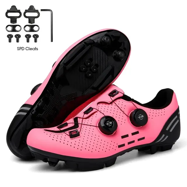 2024 Nieuwe Wielersneaker Mtb Met Schoenplaten Mannen Carbon Sport Fietssschoenen Vrouwen Mountain Racing Flat Spd Road Wielerschoenen