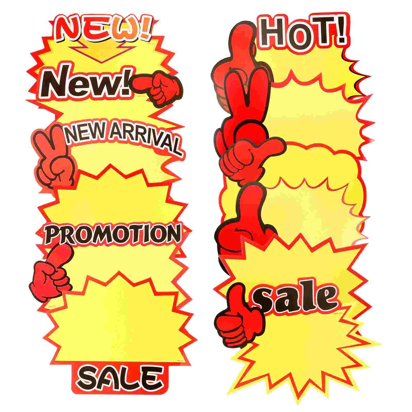 

120 Pcs Starburst Signage Retail Sale Signs Emblems Commodity for Store Tags White Cardboard Labels