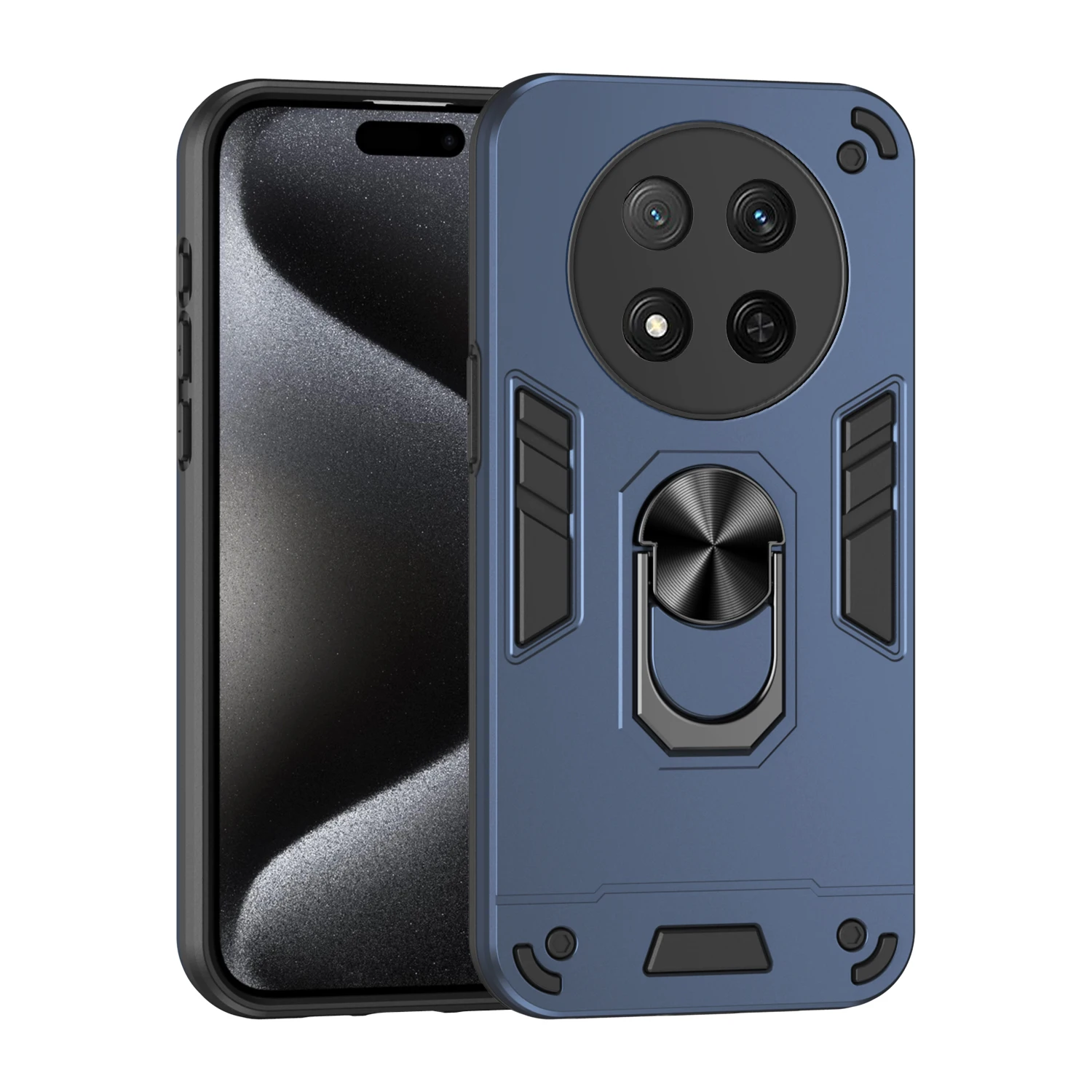 Shockproof Military Armor Case with Ring Stand Holder - Protective Cover