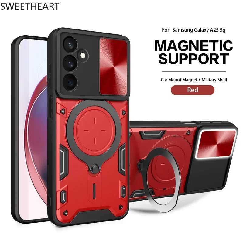 Armor Magnetic Metal Ring Rotation Case with Incoming Call Flashing Alert