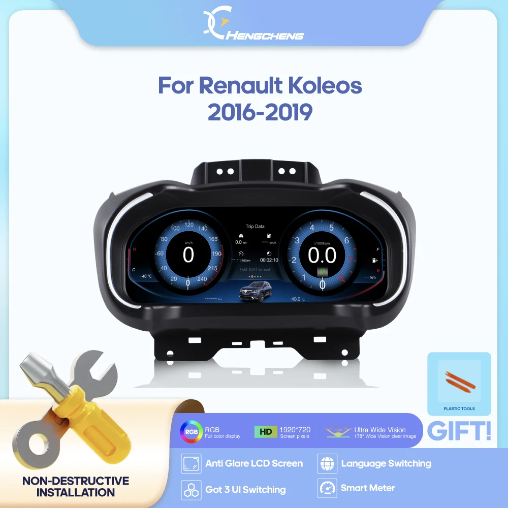 Para Renault Koleos Megane 4 Samsung SM6 Talisman 2016-2019, Panel de Instrumentos LCD para Automóvil, Carplay, Android Auto, Cabina Virtual, Instrumento Virtual 1