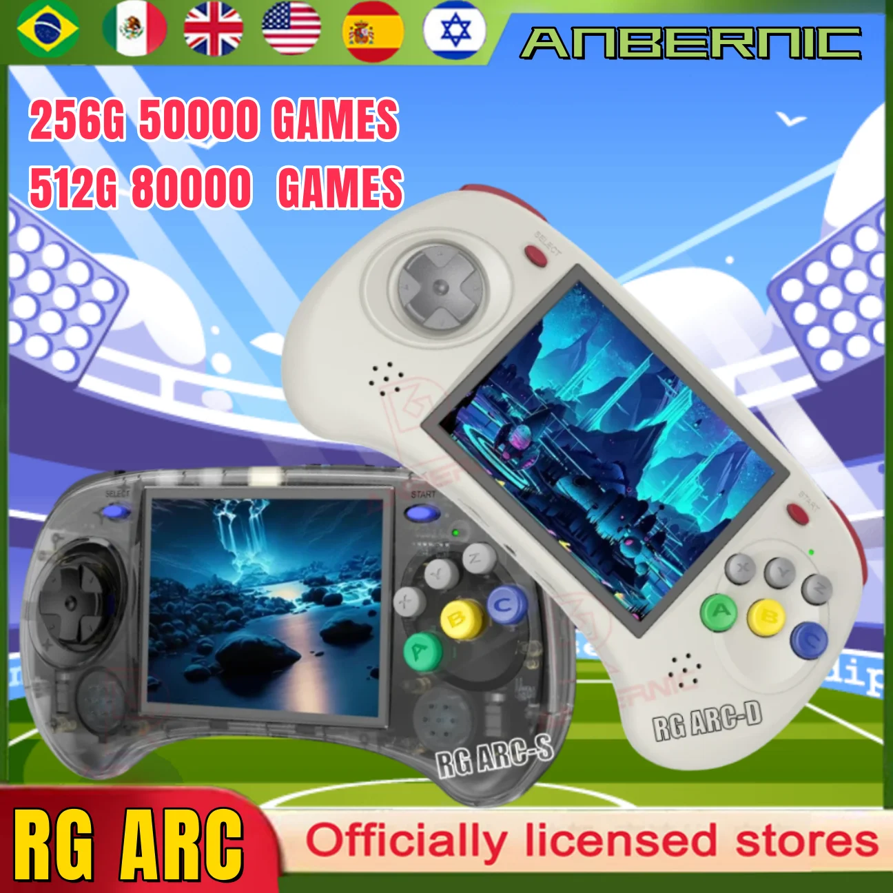 Anbernic Rg Arc-D Rg Arc-S Console Di Gioco Portatile Psp Sistema Android Linux 4.0 Pollici Ips Rk3566 64Bit Gamechildren Regali