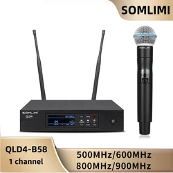 SOMLIMI QLD4 UHF Professional Wireless Microphone Stage Performance Singing Metal High Quality