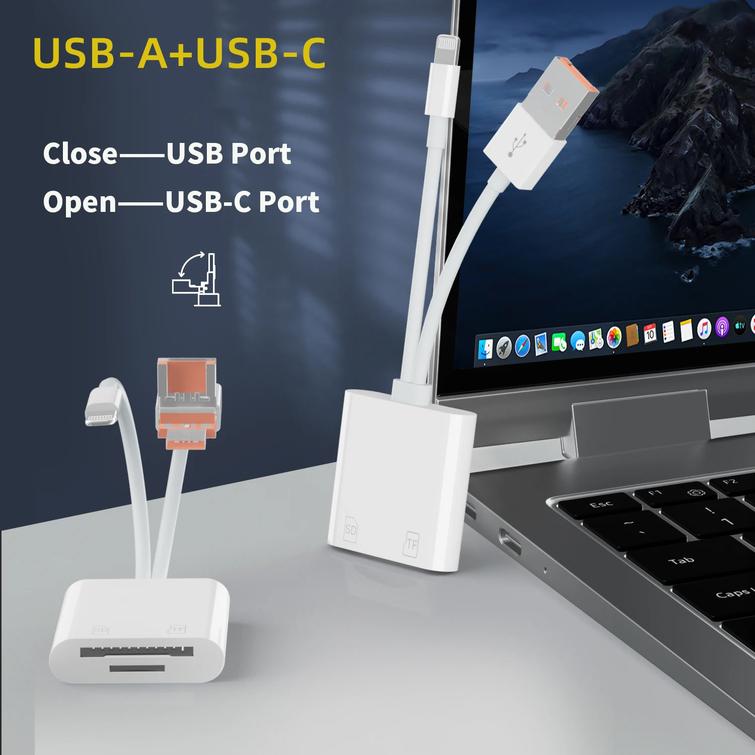 Memory Card Reader with USB Camera Adapter Plug and Play Trail Game Camera SD Card Viewer Supports SD and TF Micro
