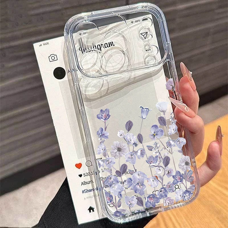 Floral Pink Violet Phone Case with Flower Design