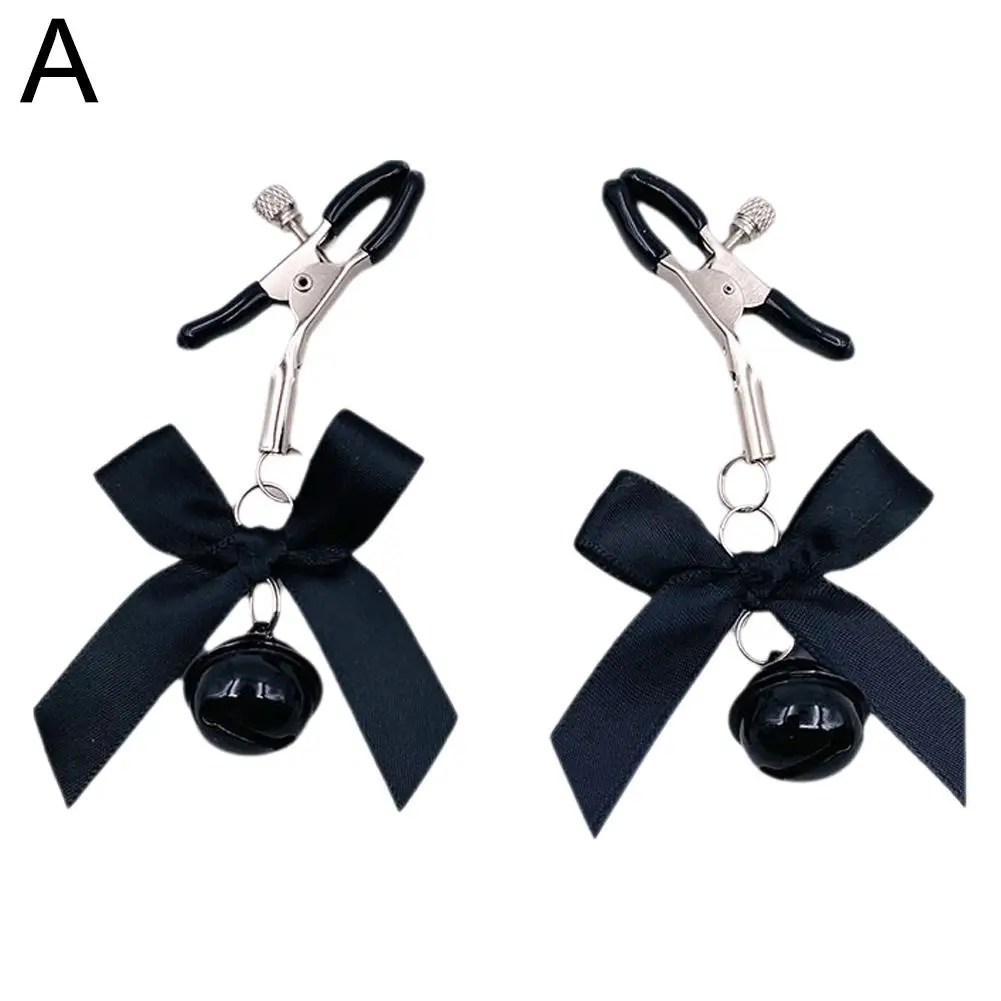 Sexy Bow Adjustable Nipple Clamp Breast Small Bell Adult Fetish Flirting Teasing Sex Toys For Couples Flirting Sex Toy