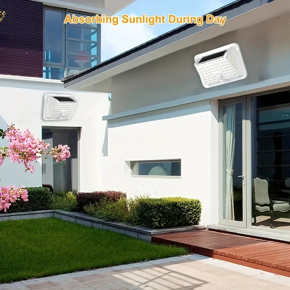 Super Bright 90 LED Solar Wall Lamp Outdoor 3 Modes Motion Lights Solar Fence Lights Security Lamps for Garden Yard Outside