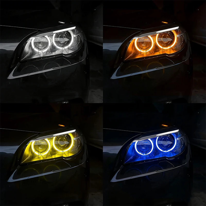 옐로우 앰버 LED 엔젤 아이 DRL 모듈 63117343876 BMW 5 시리즈 F10 F11 LCI 2014-2016 헤드라이트 주간 주행등 레드
