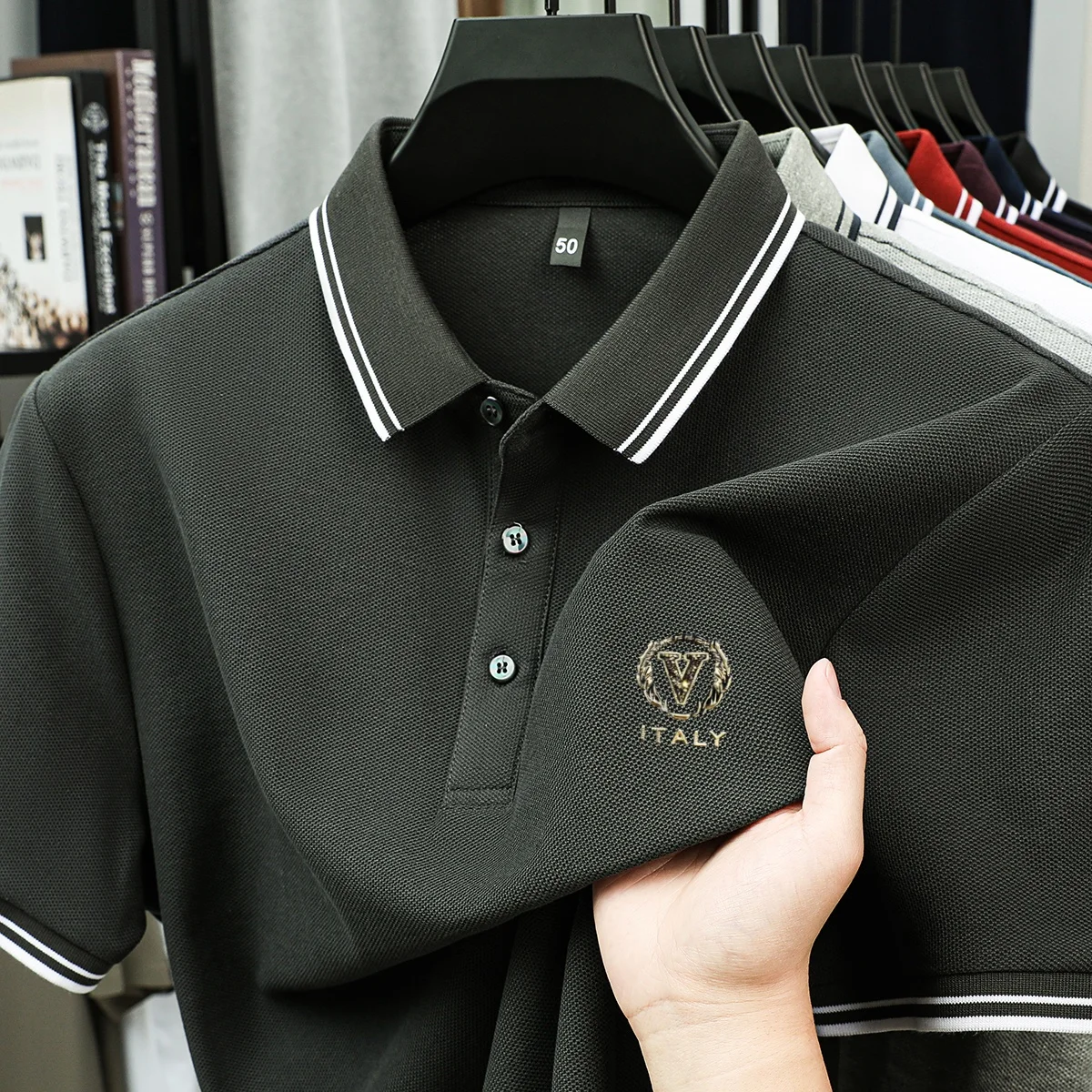 Men’s short sleeve summer polo top for everyday fashion