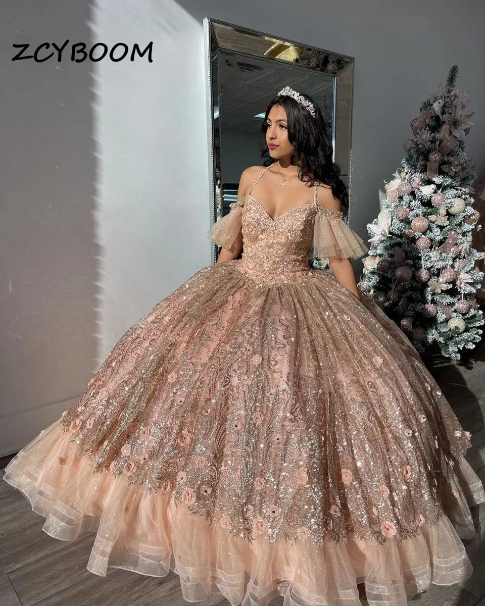 long sleeve rose gold maxi dress Rose Gold Sequin Long Sleeve Fishtail Maxi Dress main image 1