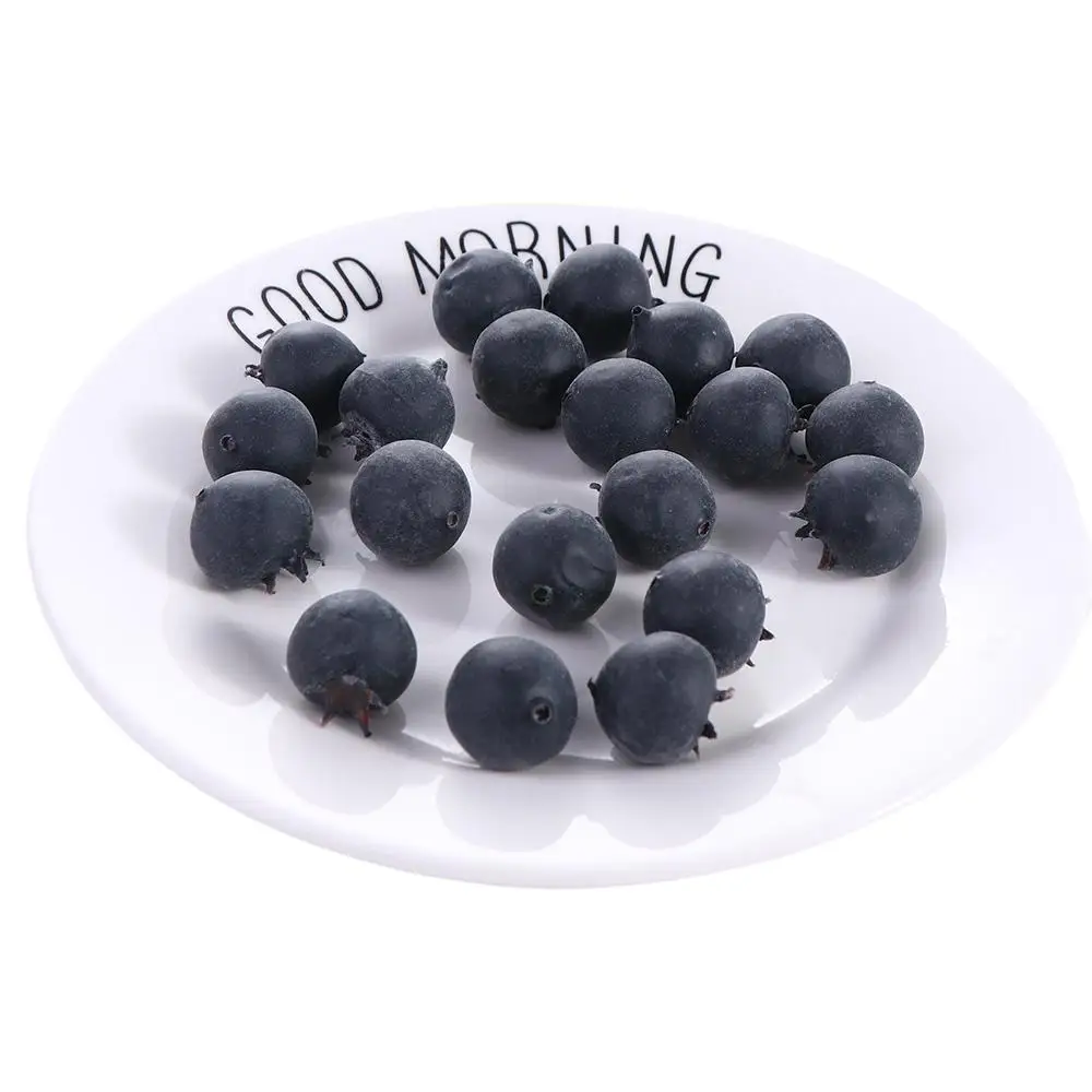 Artificial Plants Artificial Fruits and Vegetables 20pcs High Simulation Blueberry Model Photo Props Fake Fruit Ornaments Artificial Food Two Size Blueberry Fruit Shop Model Decor