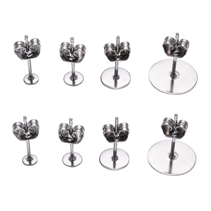 다양한 자리에서 착용할 수 있는 골드 컬러 기하학 패턴의 클래식한 후프 귀걸이, 여성을 위한 다목적 금속 주얼리 휘탄 9 100 개/로트 골드 스테인레스 스틸 빈 포스트 귀걸이 스터드 귀걸이 플러그 결과와 기본 핀 DIY 보석 만들기위한 귀 뒤로