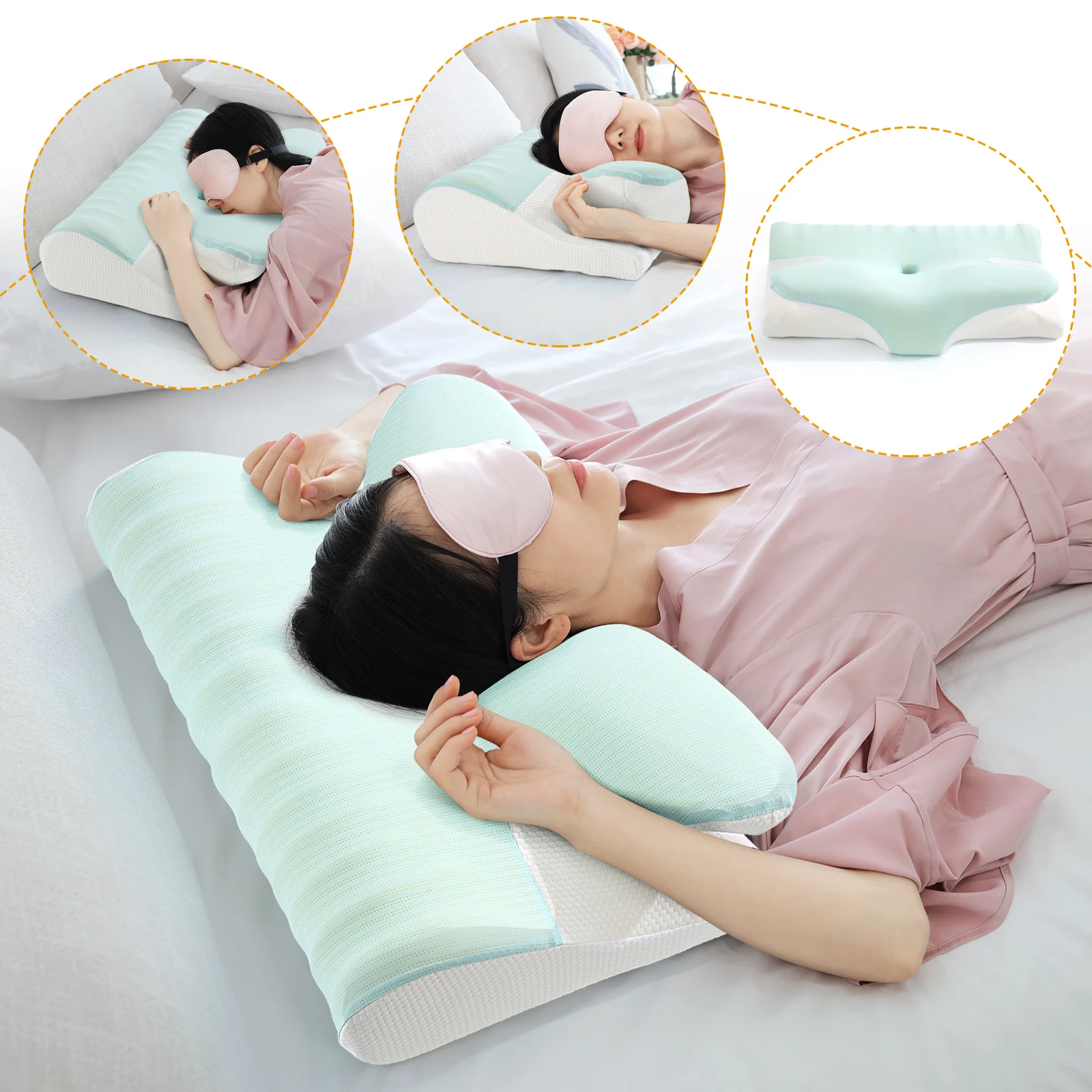 Pillow Memory Foam Ergonomic Cervical Pillow Chiropractic Pillow Pain B 164