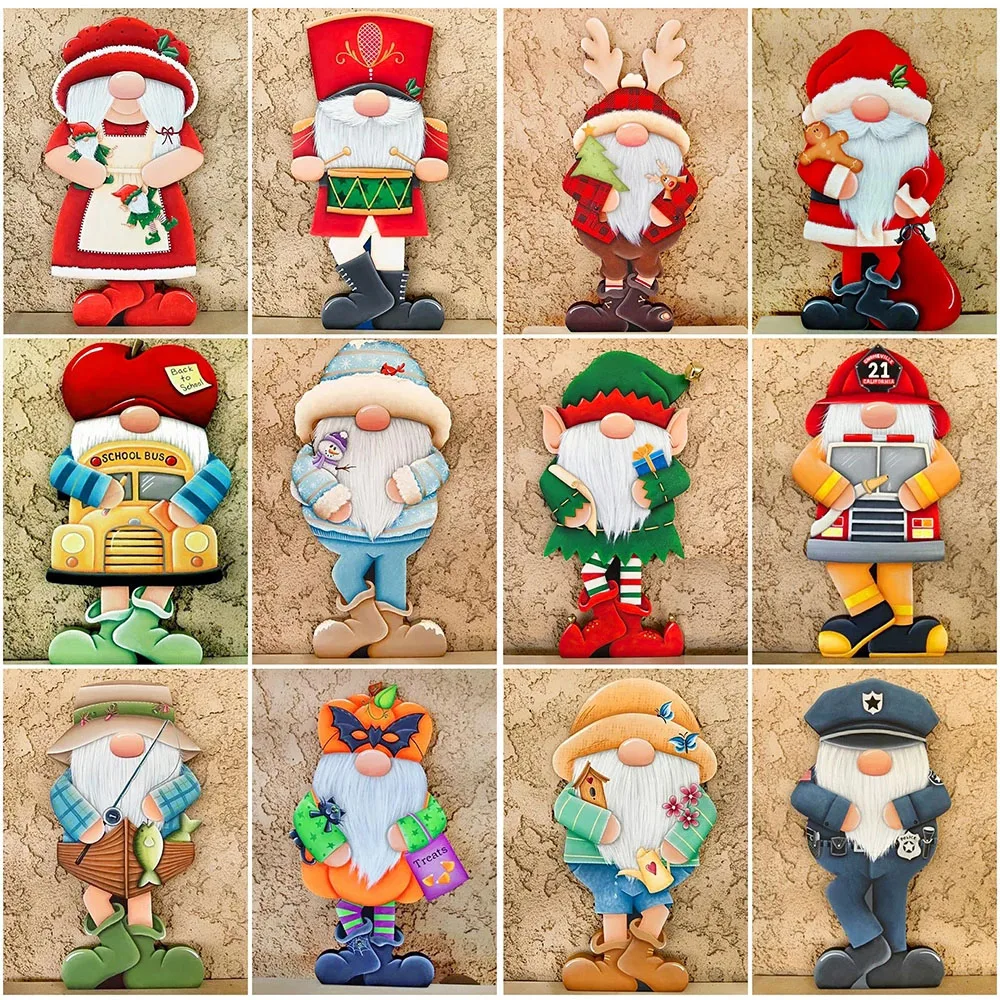 

5D Diy Diamond Embroidery Santa Full Square Diamond Painting Gnome Cross Stitch Kits Mosaic Christmas Home Decoration Gift