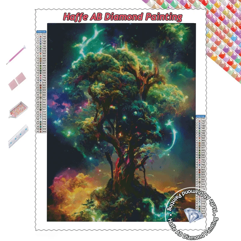 Árbol Mágico Cuadros Diamantes 5D, Diamond Painting Personalizado