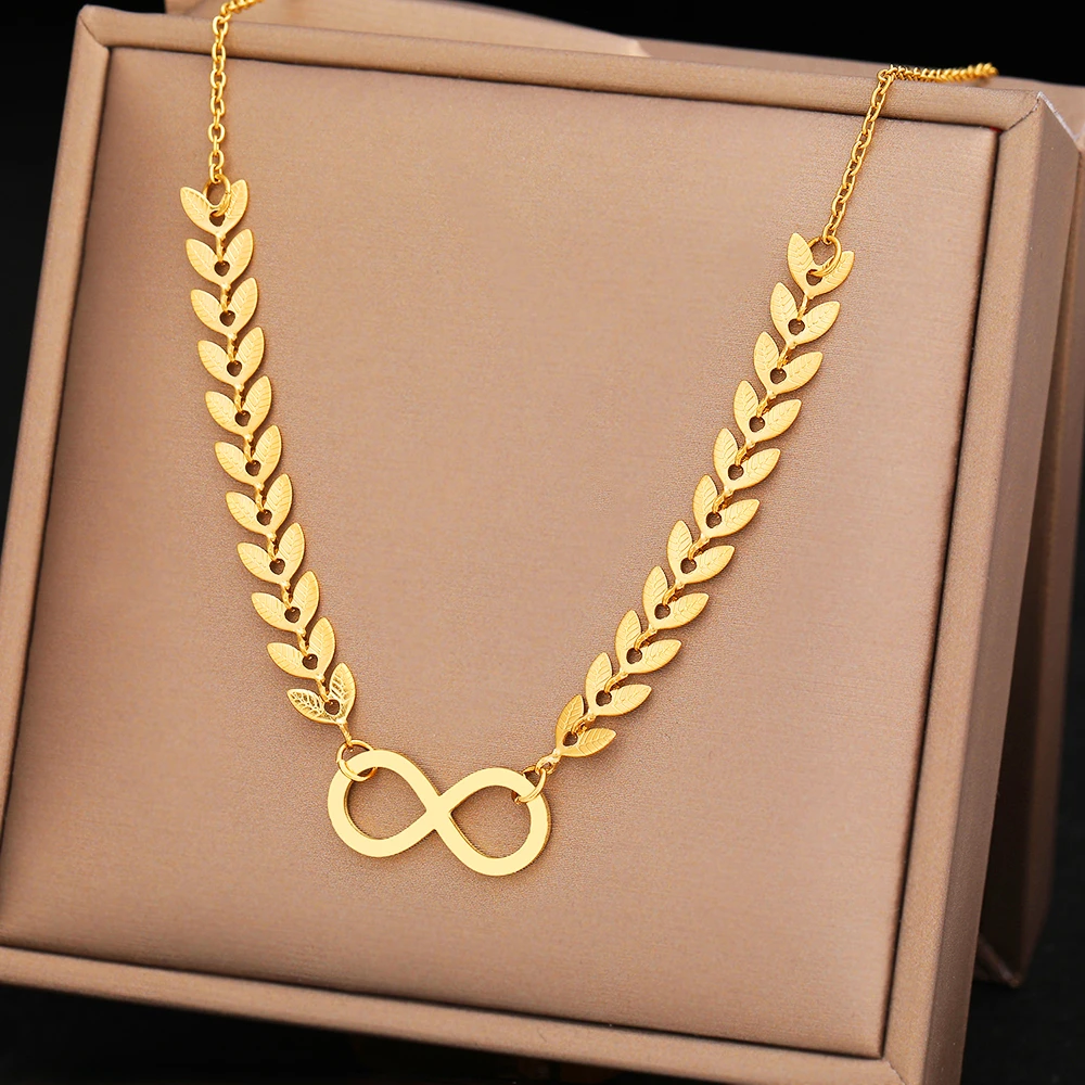 Stainless Steel Aircraft Chains Charm Necklace Infinity Stainless