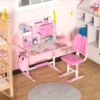 Children's study desk, elementary school students' writing homework desk, household simple children's desk chair, adjustable 1