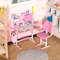 Children's study desk, elementary school students' writing homework desk, household simple children's desk chair, adjustable 1