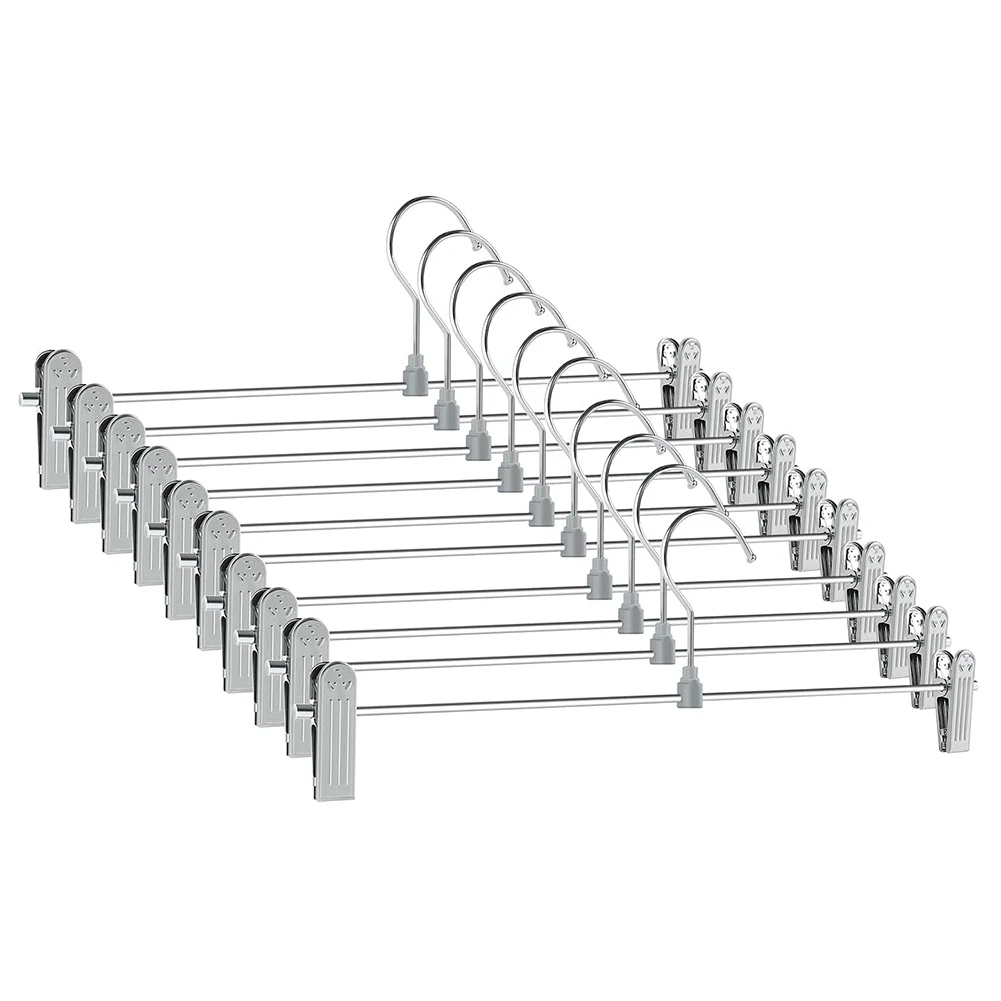 PantHangersSkirtHangerswithClipsSpaceSavingAdjustableClips