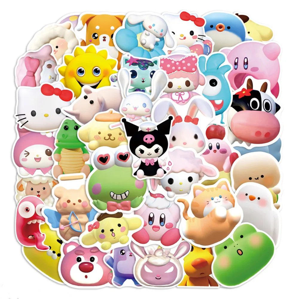 

50/100Pcs Mixed Kawaii Sanrio Hello Kitty Stickers Cartoon Anime Waterproof Sticker Kids Toys Decals for Laptop Phone Bottles