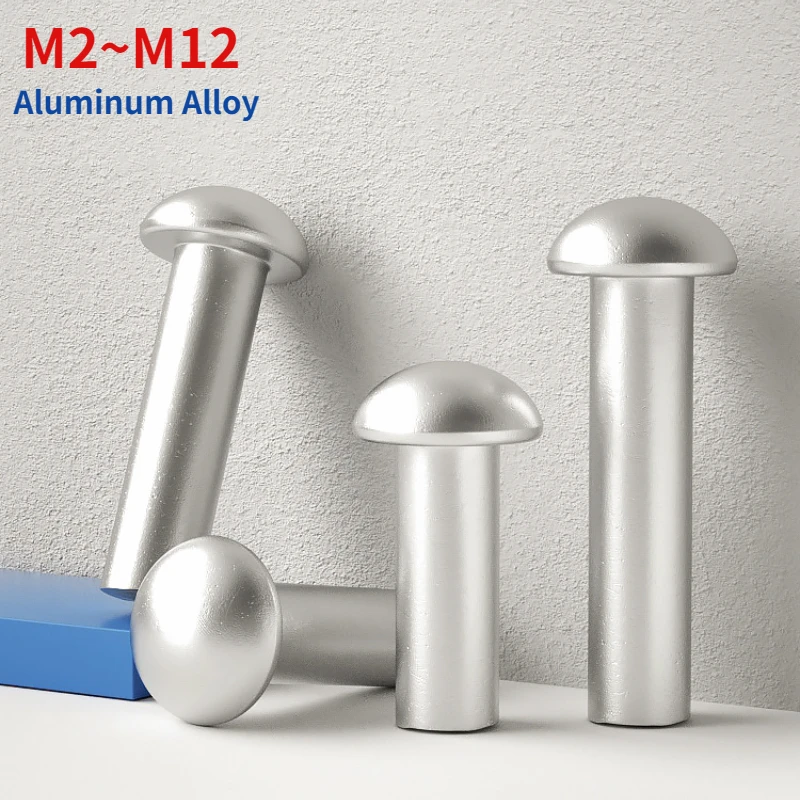 Aluminum Alloy Solid Round Head Rivet Button Head Rivet Self-plugging Hand Knock Rivet GB867 M2 M2.5 M3 M4 M5 M6 M8