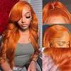Orange Ginger Lace Front Wigs Human Hair Body Wave 13x6 HD Lace Frontal Wig Colored Brazilian Hair Wig 13x4 Transparent Lace Wig 2