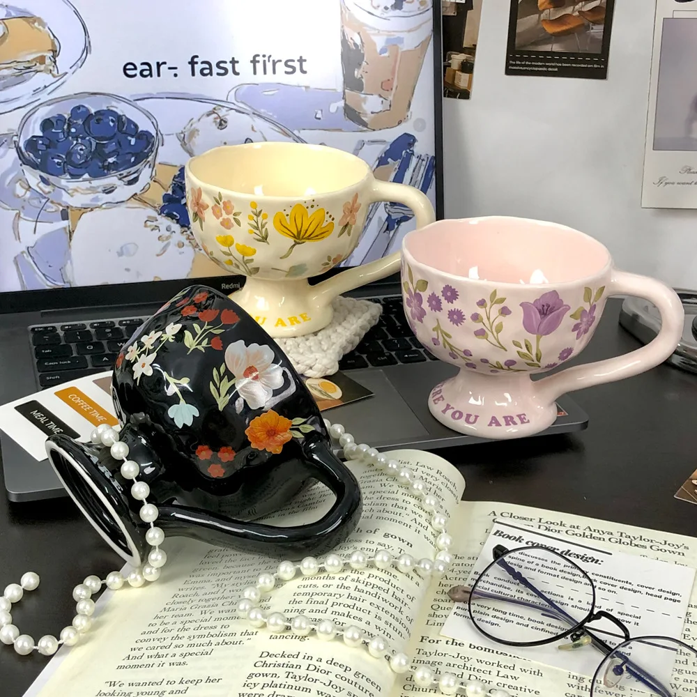 Creative Cute Coffee Mug Flower Cute Cup for Women Girl - Main Image