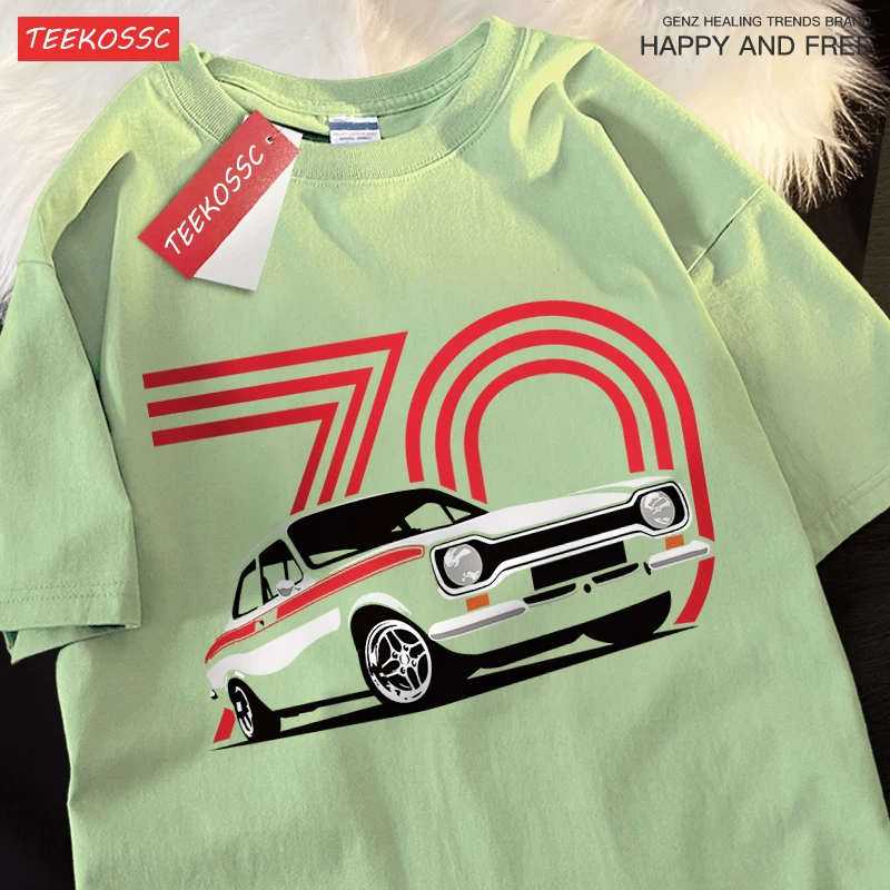 Vintage altes Auto 70. Jubiläum Männer Frauen T-Shirt Druck O-Ausschnitt T-Shirt Kreativität Baumwolle Tops Cartoons Sommer Paar T-Shirts – Detail 20