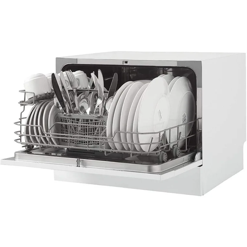 Danby DDW621WDB Countertop Dishwasher with 6 Place Settings 6 Wash Cycles Silverware Basket
