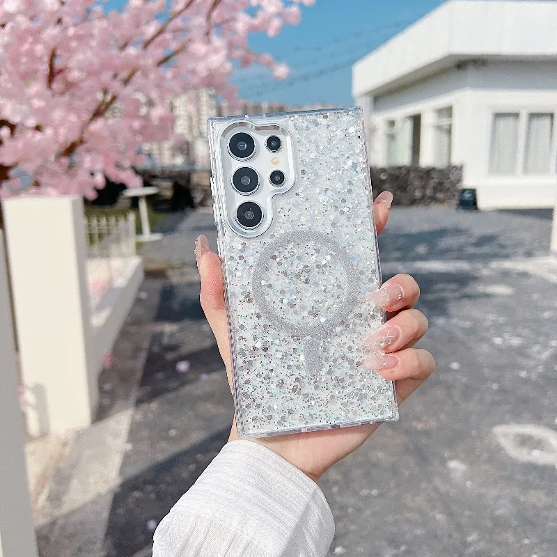 Fashionable Shiny Magnetic Wireless Charging Phone Case