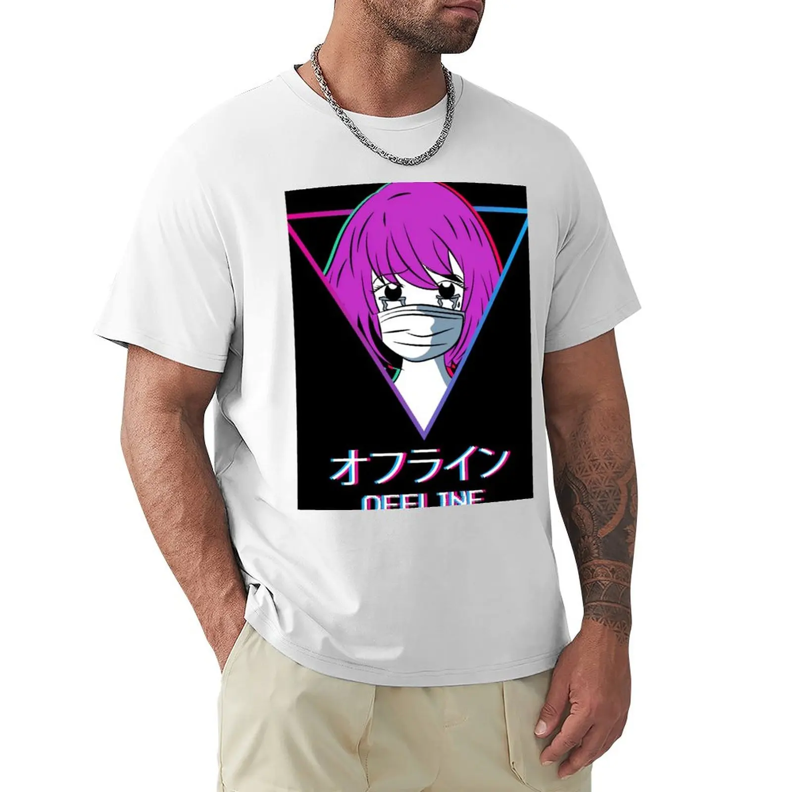 Sad Anime Girl Japan T-shirt plus size tops sports fans aesthetic clothes designer t shirt men
