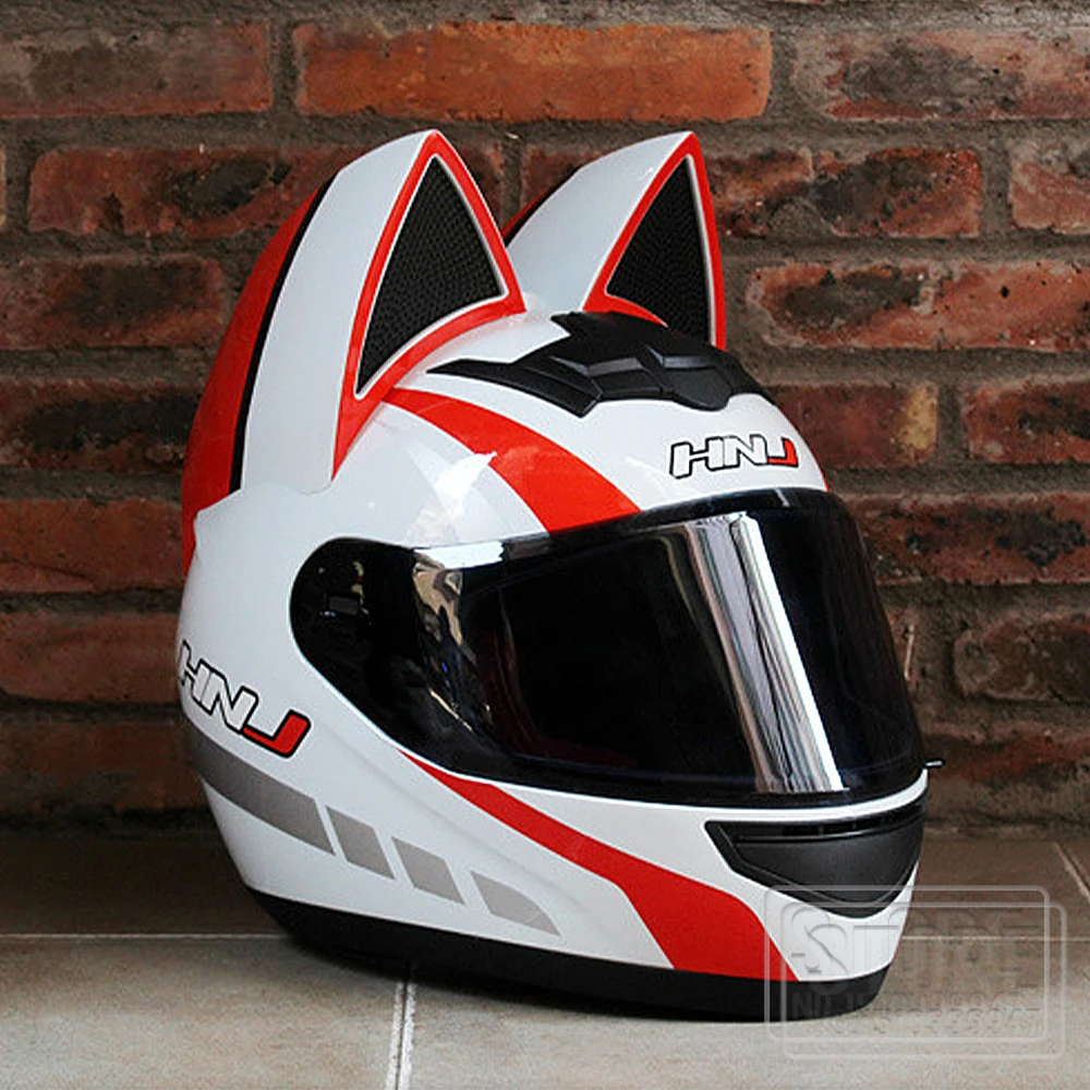 Casco Moto Mujer Integral Casco De Moto Con Orejas De Gato
