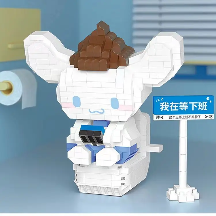 

Sanrio Building Blocks Small Particles Cute Cinnamoroll High Difficulty Puzzle Assembly Toys Desktop Decorations Children Gifts